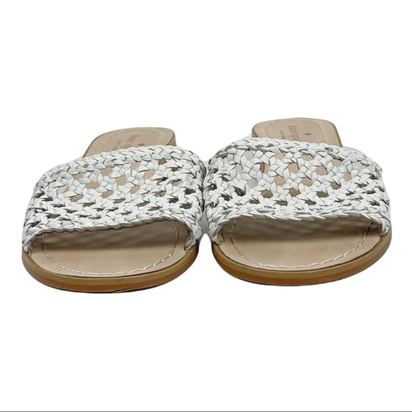 KATE Spade Berlin Woven Leather Flat Sandals White Size 7.5 - Picture 4 of 7